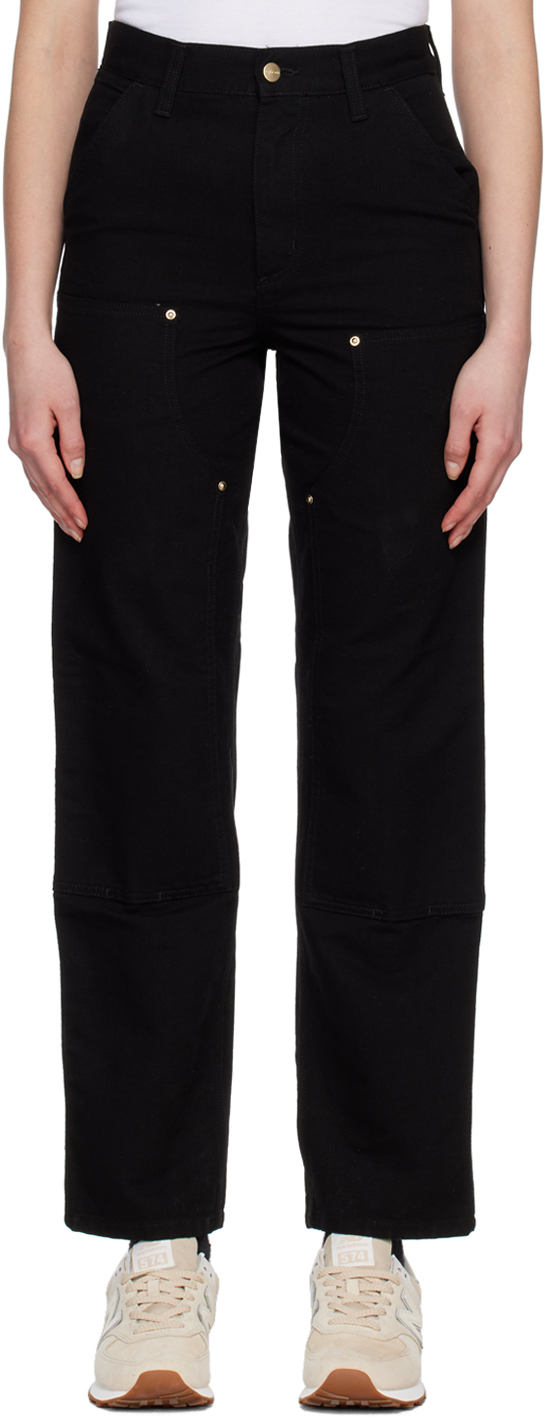 Carhartt Black Double Knee Jeans In 8902 Black Rinsed