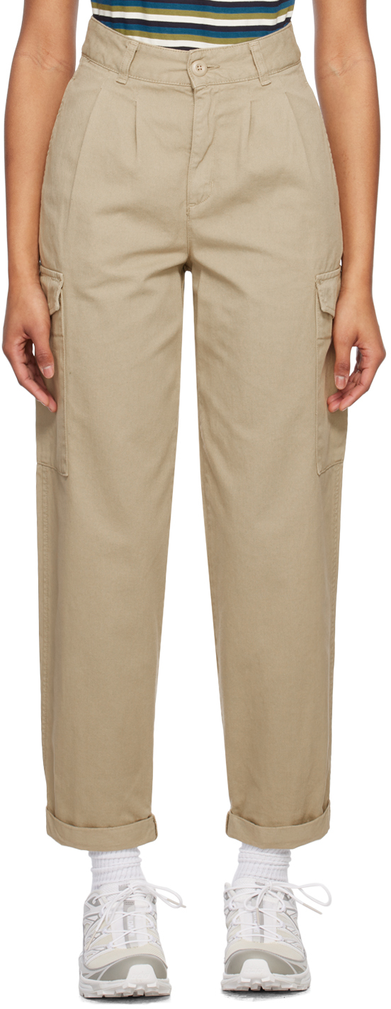 Beige Collins Trousers by Carhartt Work In Progress on Sale
