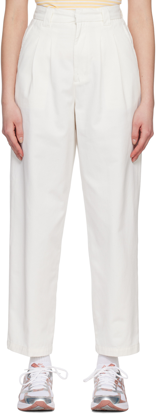 Carhartt Off-white Tristin Trousers In D602 Wax Rinsed