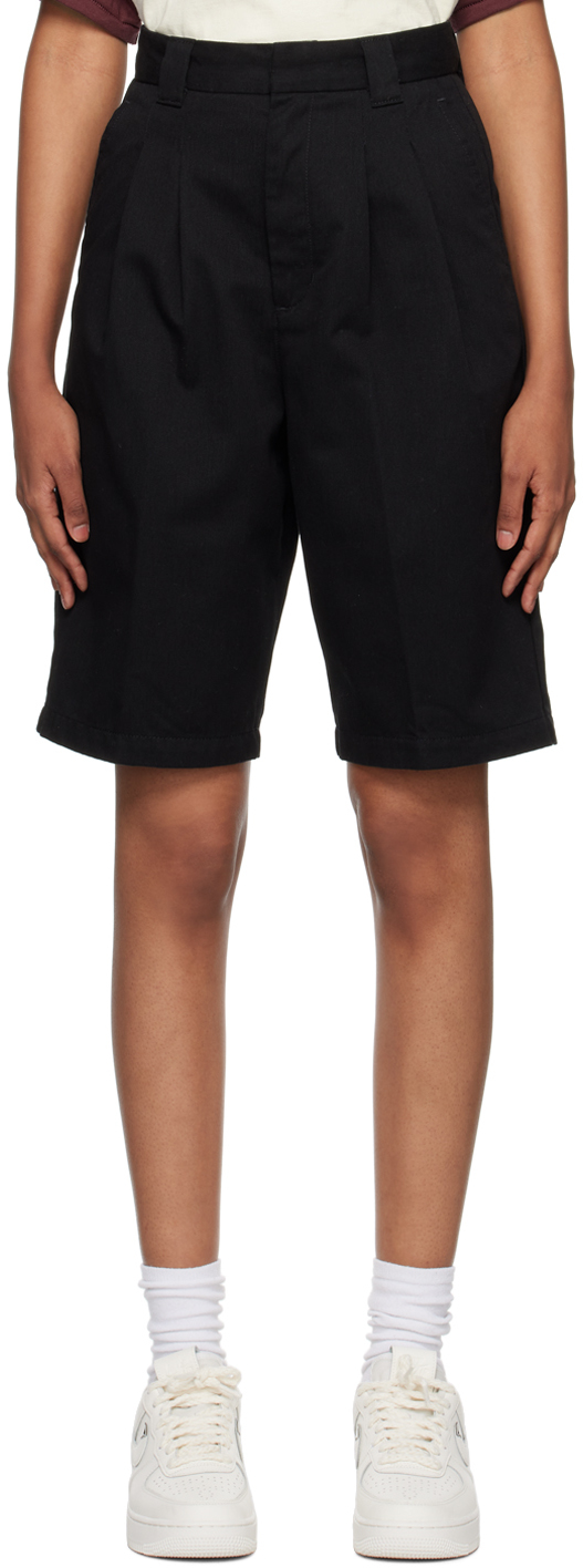 Carhartt Black Tristin Shorts In 8902 Black Rinsed