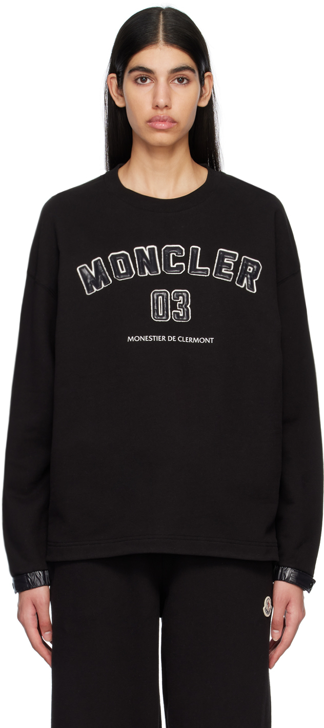 Moncler Black Bonded Sweatshirt In 999 Black