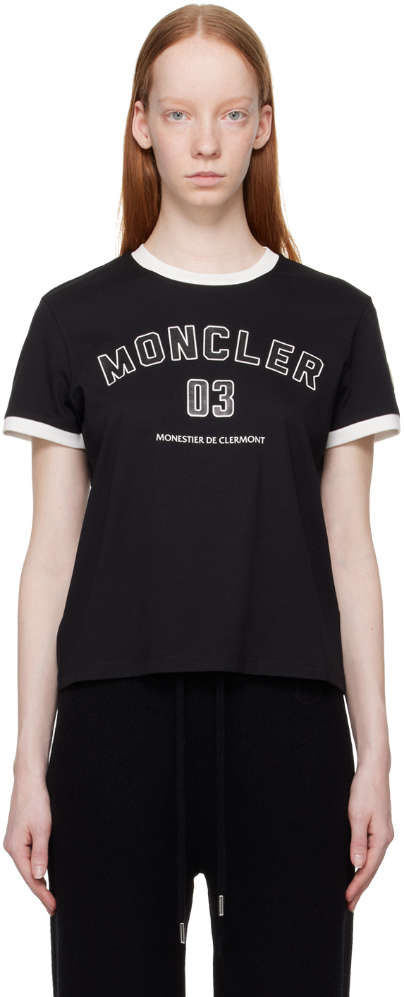 Moncler Black Ringer T-shirt In 999 Black