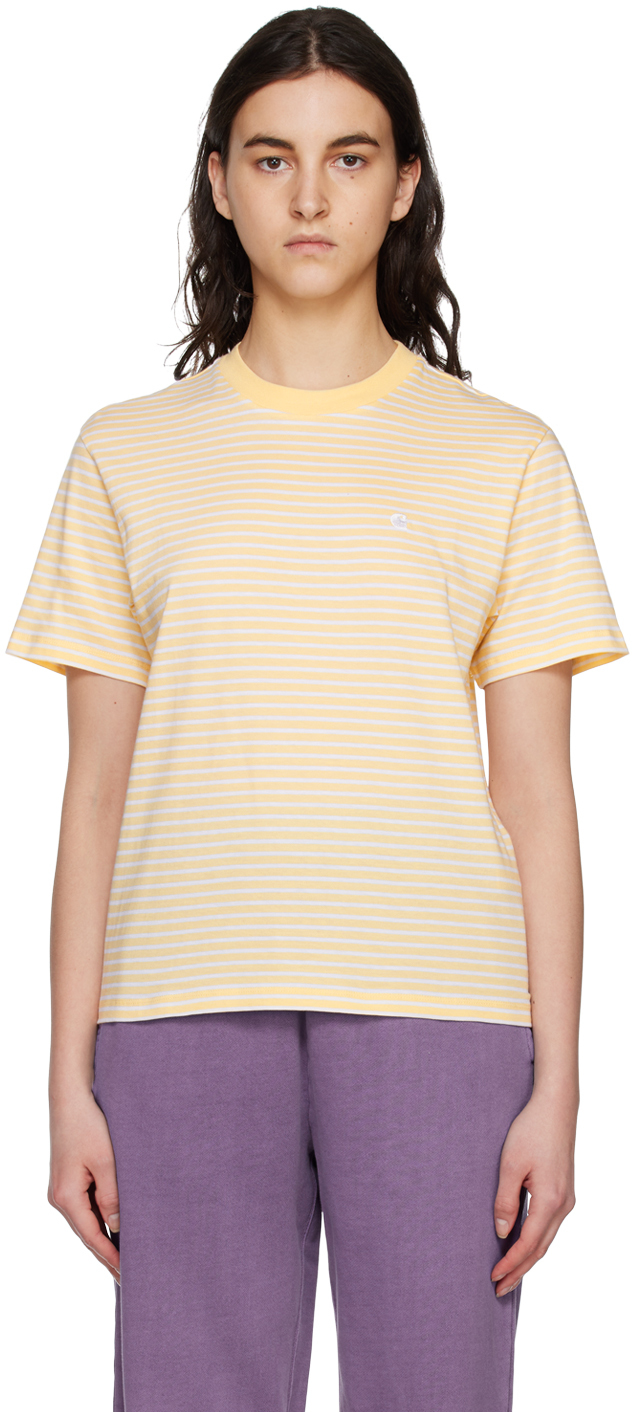 Carhartt Yellow & White Coleen T-shirt In 1j5xx Citron/white