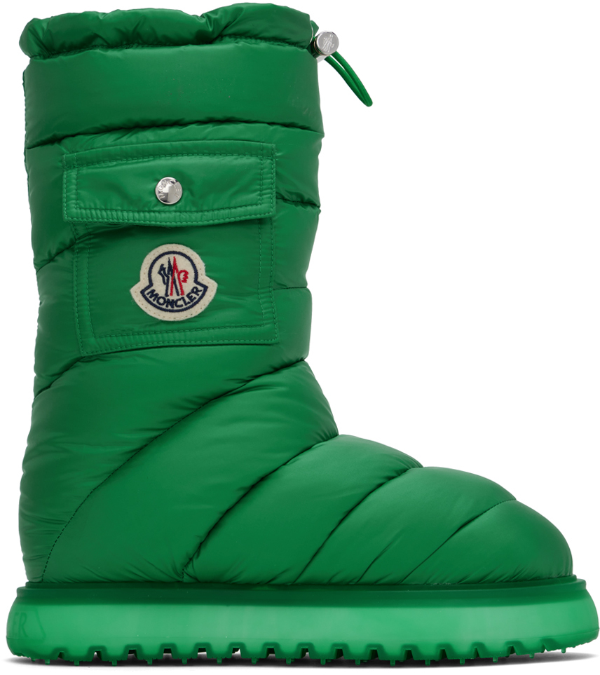 Shop Moncler Green Gaia Boots In 848 Green