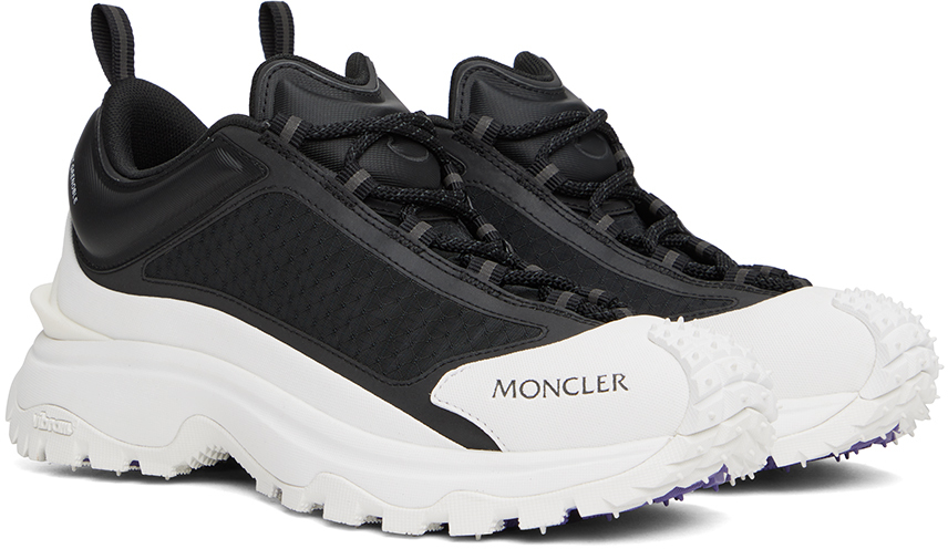 Moncler Ssense Exclusive Black & White Trailgrip Lite Sneakers In 999 Black/white