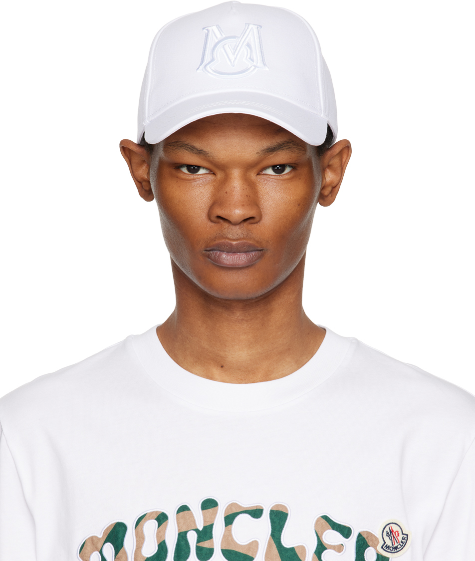 Shop Moncler White Baseball Cap In 034 White