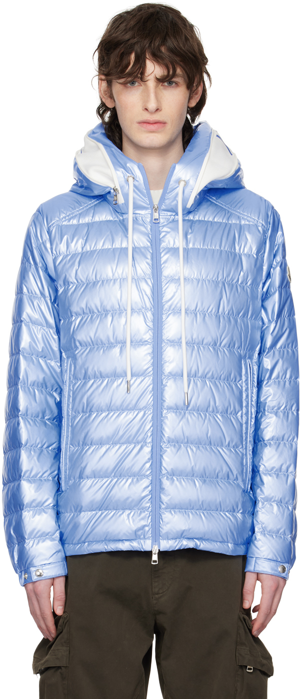 Shop Moncler Blue Akinari Down Jacket In 70g Blue