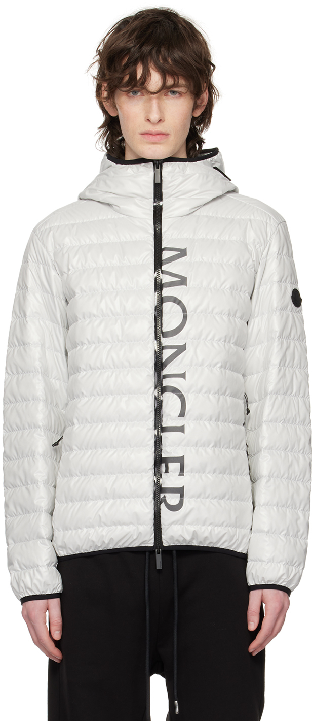 Shop Moncler White Lauzet Down Jacket In 91r Ice