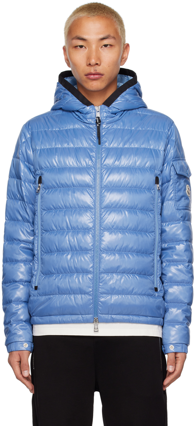 Shop Moncler Blue Galion Down Jacket In 722 Blue