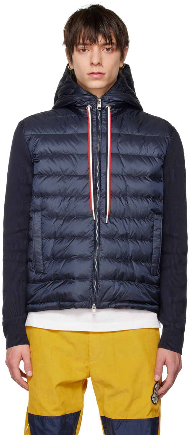 Moncler Navy Quilted Down Jacket In 780 Navy