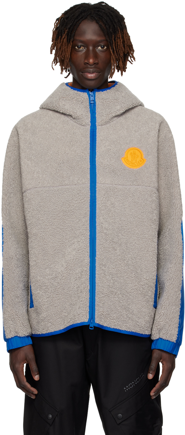 Moncler Malrif Ripstop-trimmed Fleece Hooded Jacket In Grey