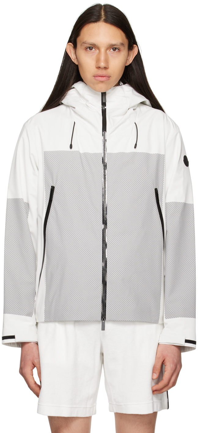 Shop Moncler White Oise Jacket In 04a Stone