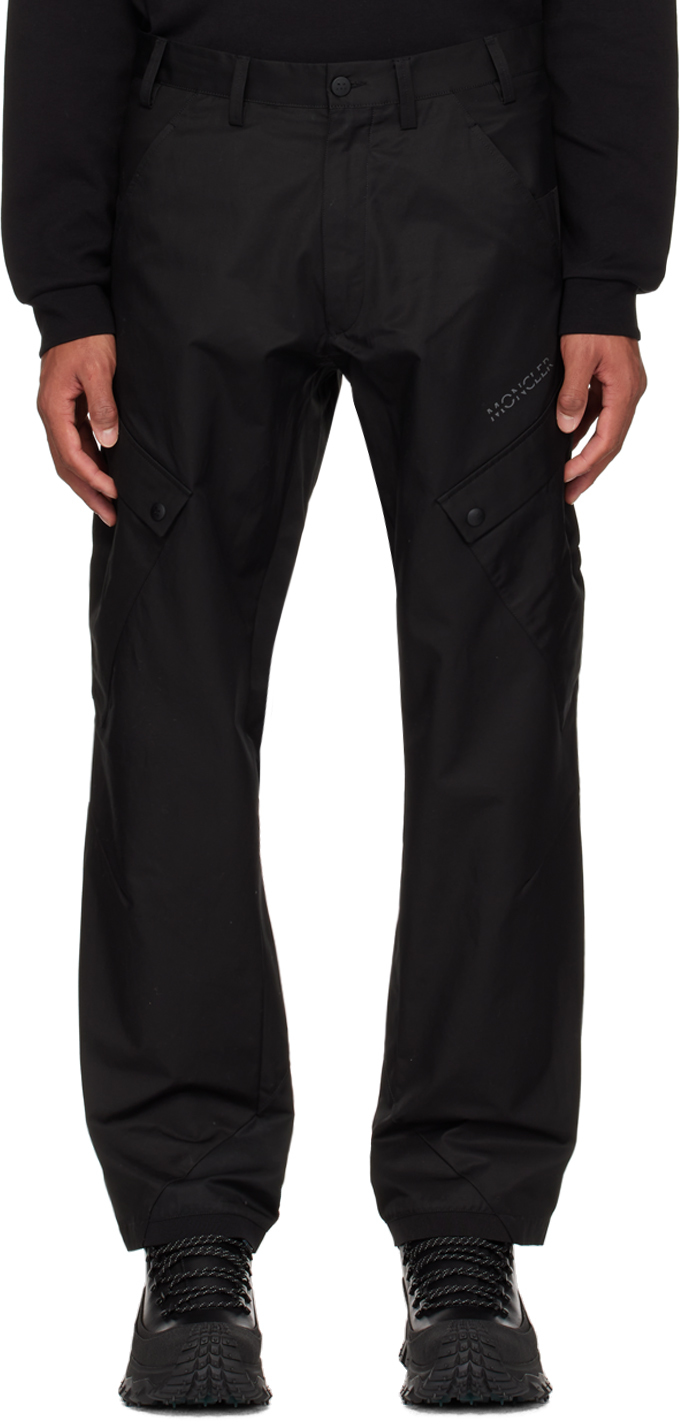 Shop Moncler Black Flap Pocket Cargo Pants In 999 Black