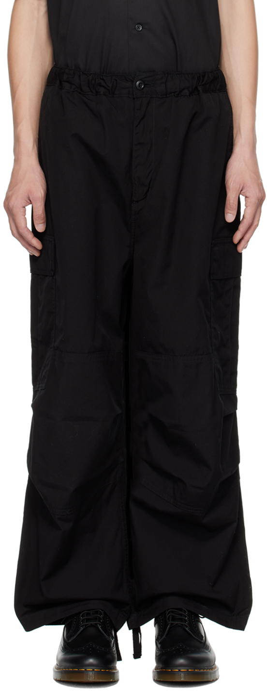 Carhartt Jet Extra Loose Cotton Cargo Pants In Rinsed Black