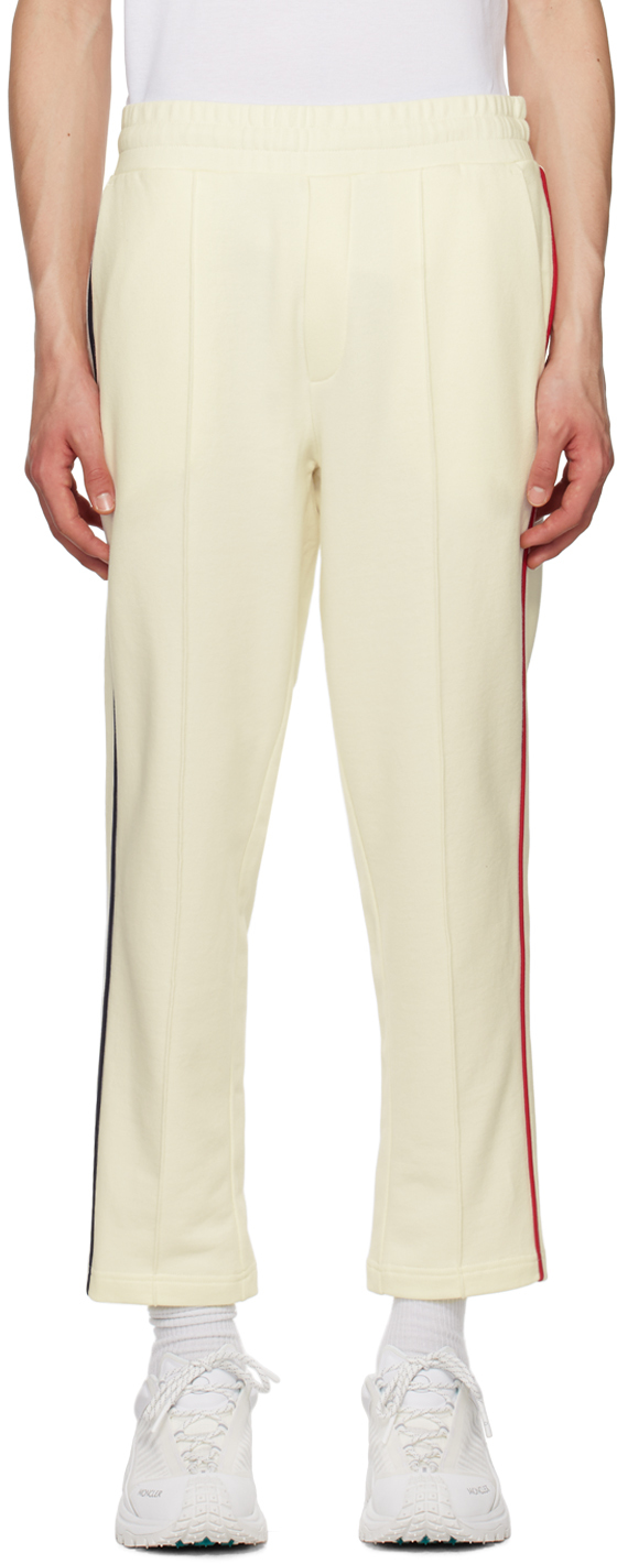 Moncler Off-white Piped Lounge Trousers In 032 White