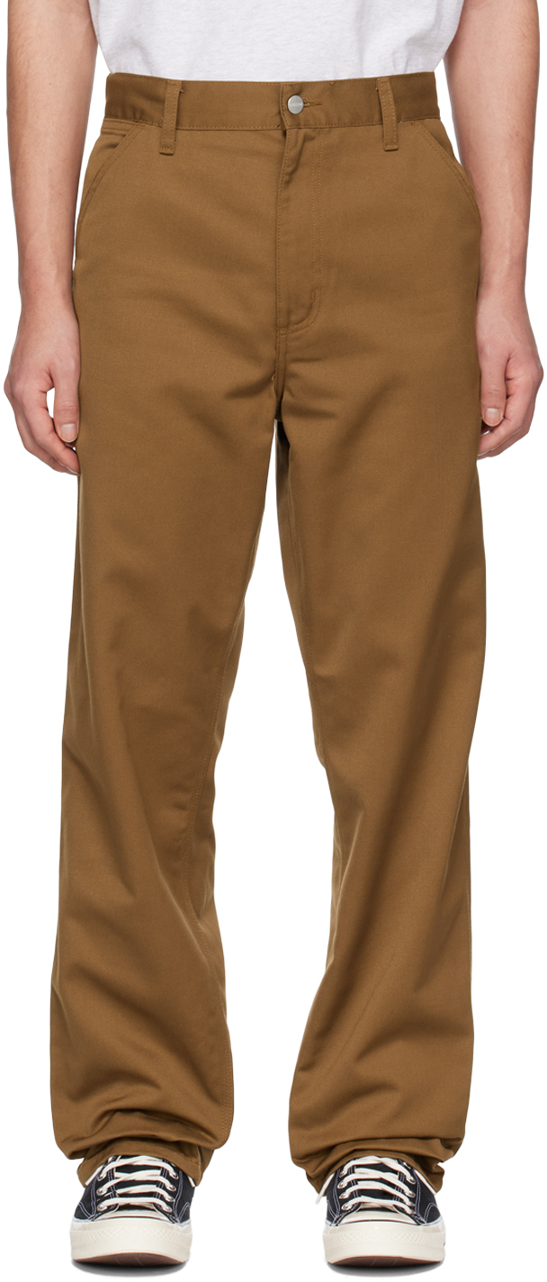 Brown Simple Trousers by Carhartt Work In Progress on Sale