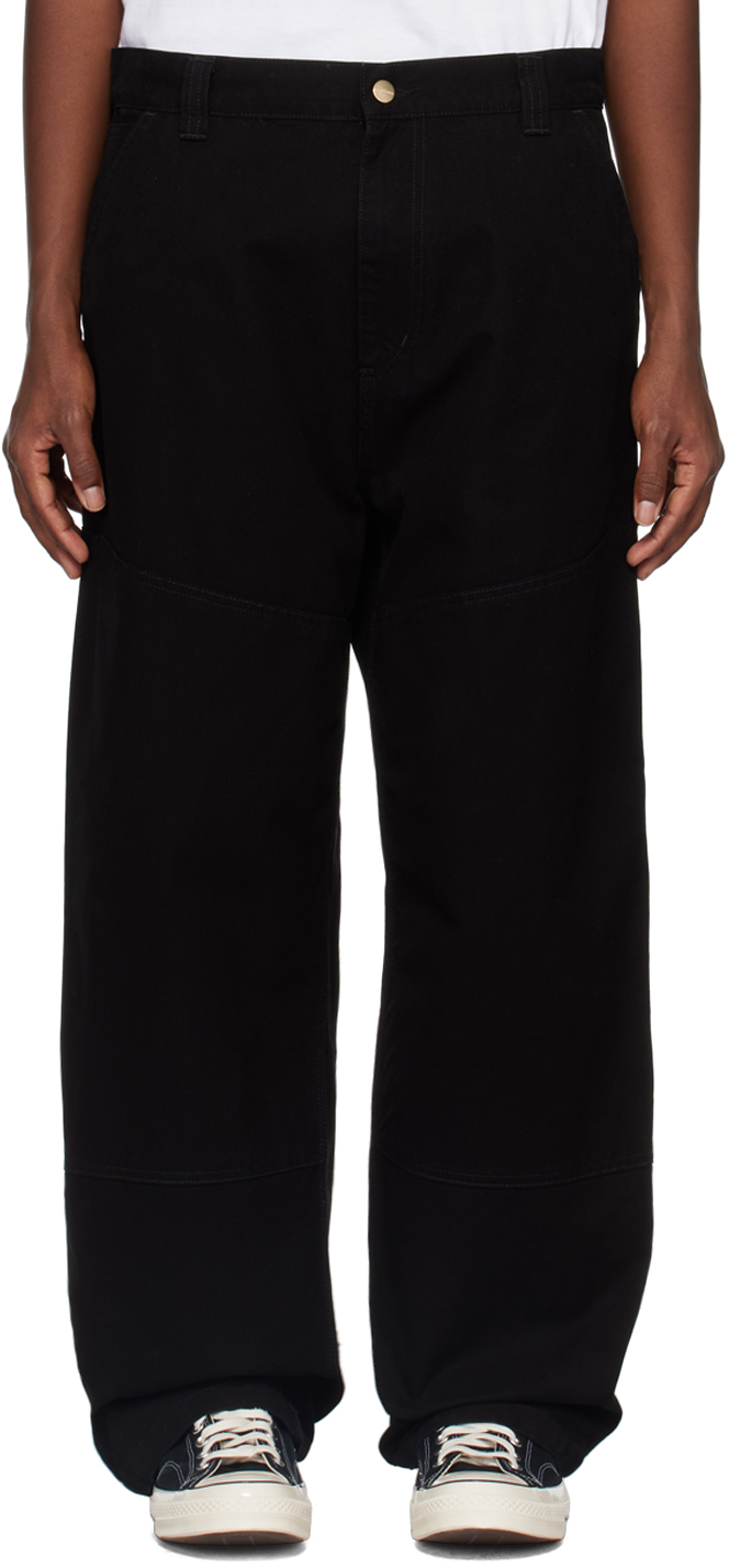Black Wide Panel Trousers