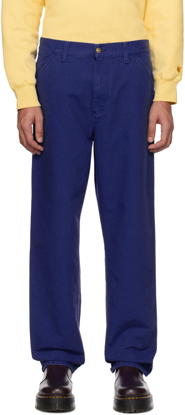 Carhartt Blue Single Knee Trousers In 1cx02 Lazurite Rinse