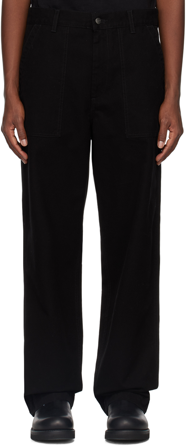 Carhartt Black Council Trousers In 8902 Black Rinsed