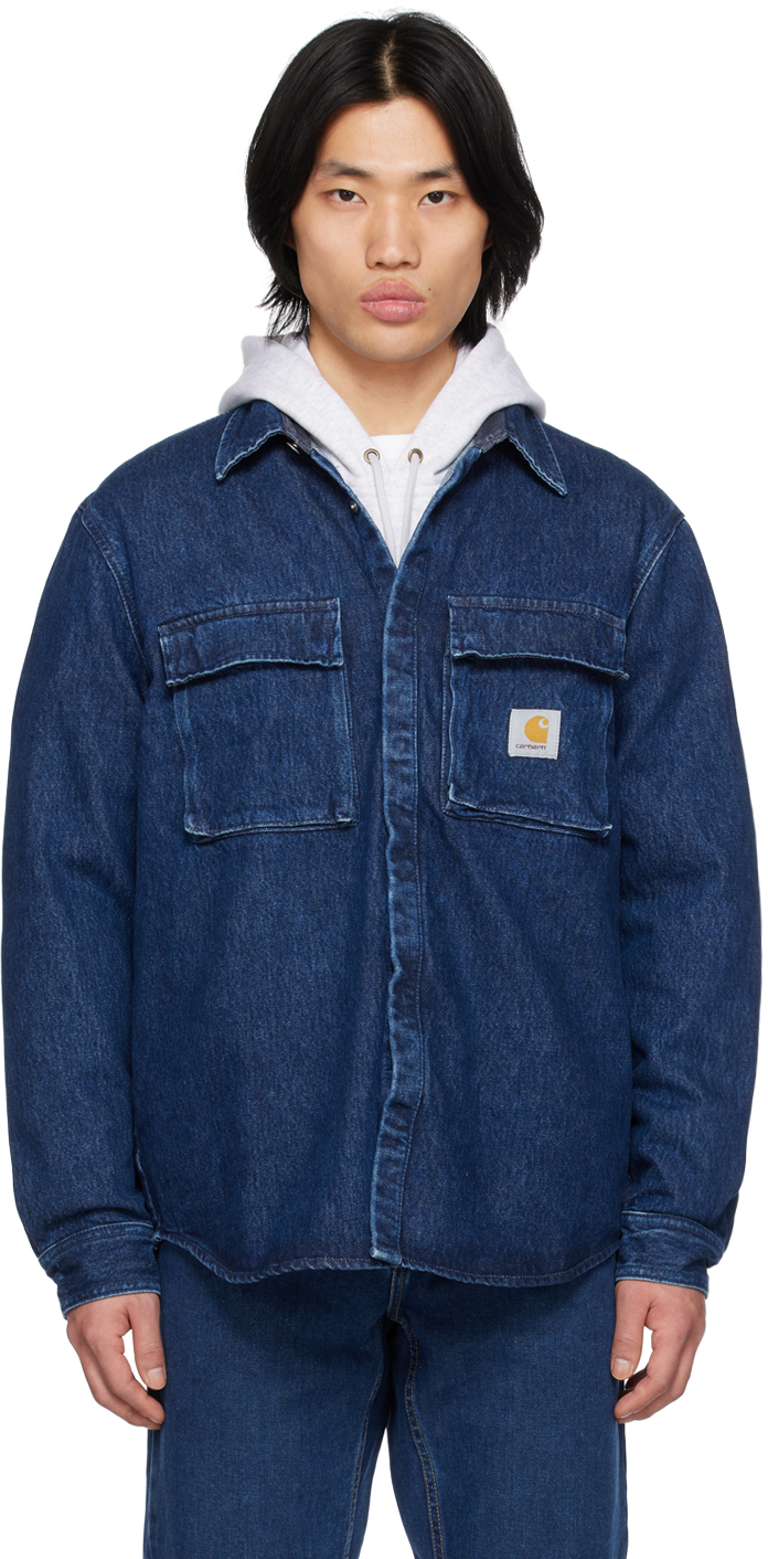 Shop Carhartt Blue Monterey Denim Shirt In 16 Blue