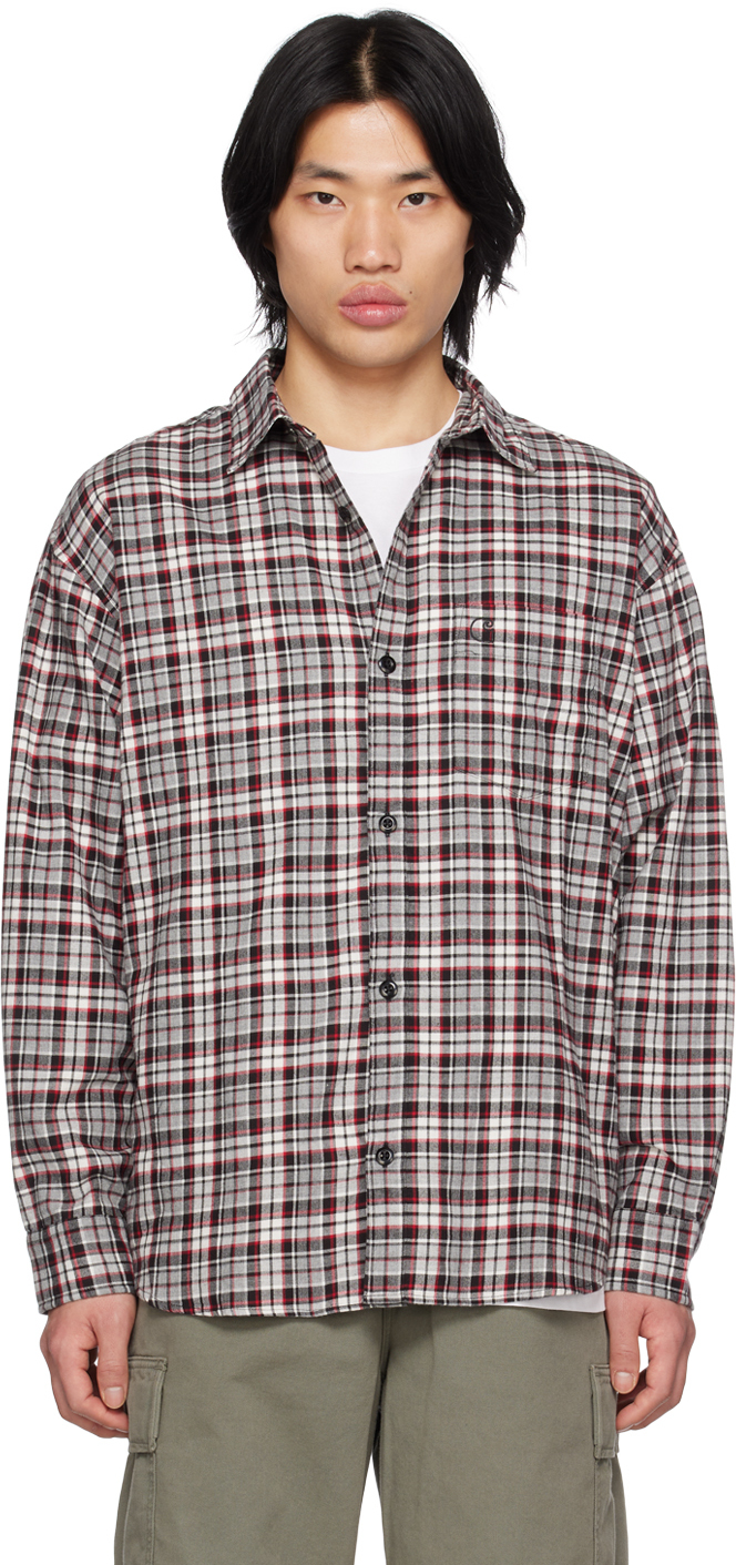 Carhartt Gray Yuma Shirt In 1d8 Yuma Check, Grey