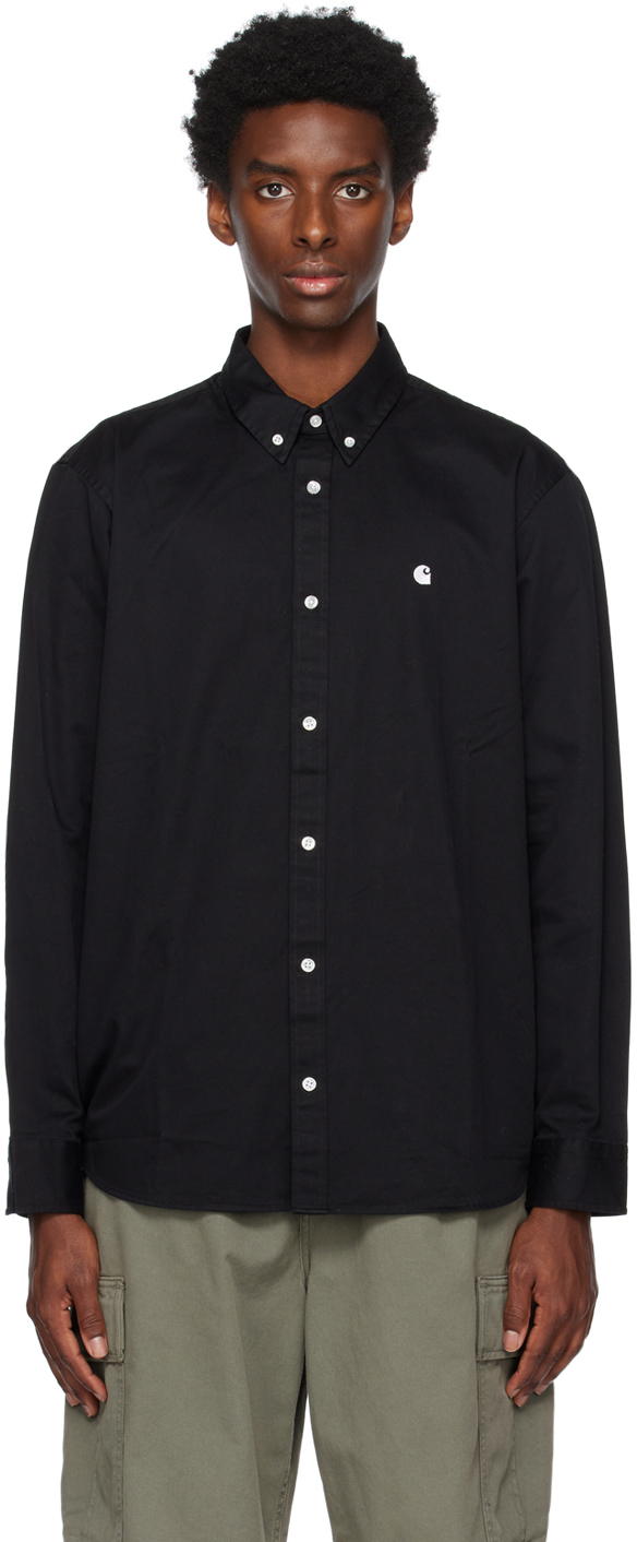 Carhartt 'l/s Madison Fine Cord' Shirt In 0d2xx Black / White