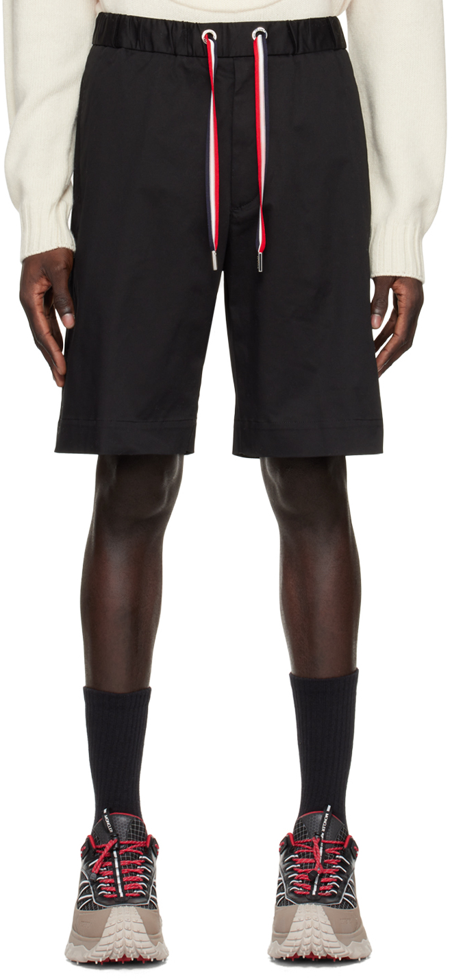 Moncler Cotton Sweat Shorts In Black
