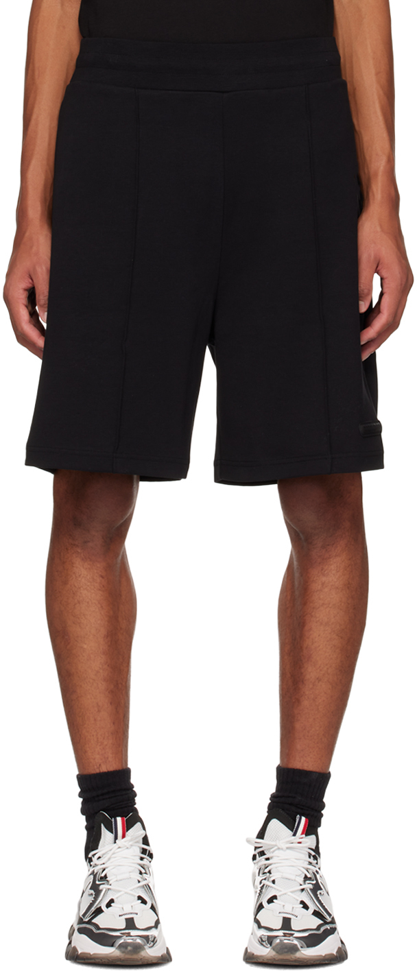 Moncler Black Pinched Seam Shorts In 999 Black