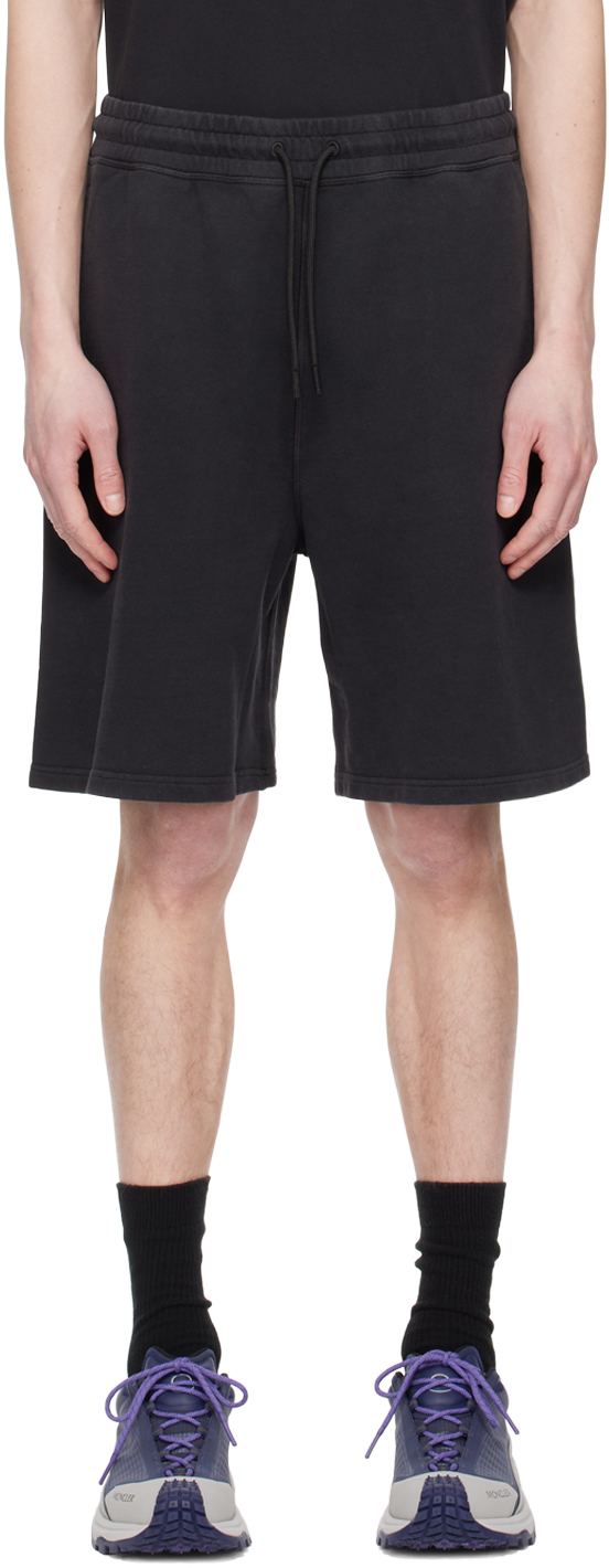 Shop Moncler Black Drawstring Shorts In 999 Black