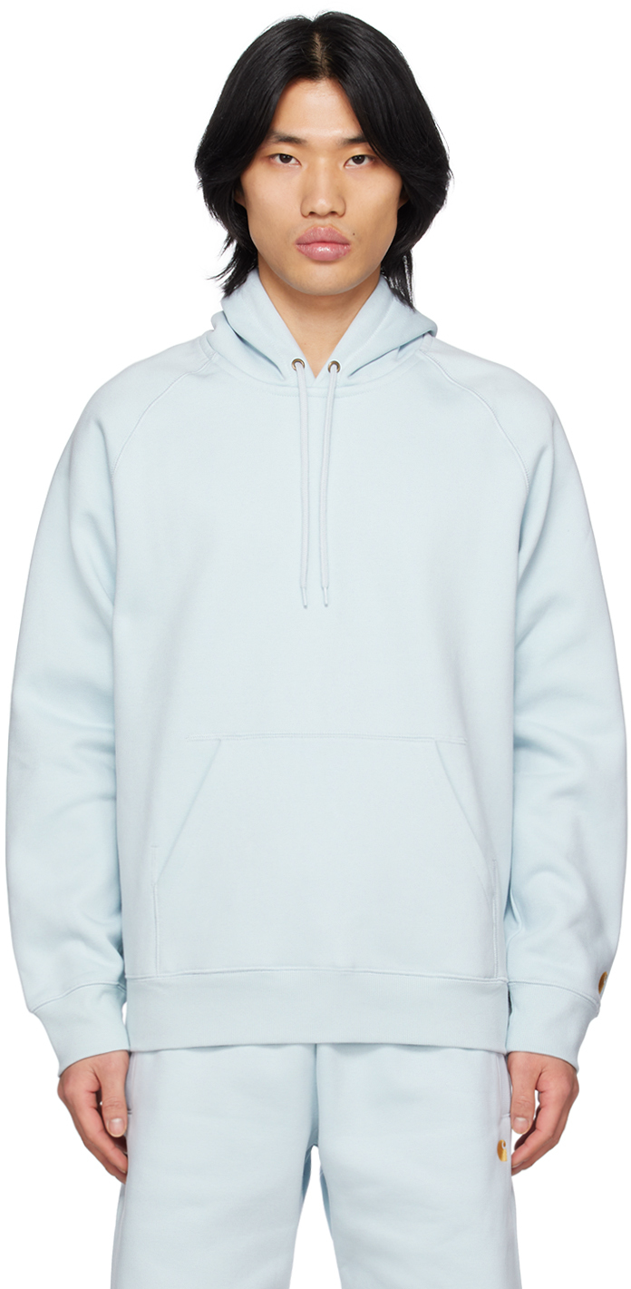 Carhartt Blue Chase Hoodie In 1gvxx Icarus / Gold