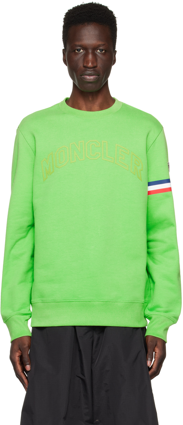 Moncler: Green Crewneck Sweatshirt | SSENSE UK