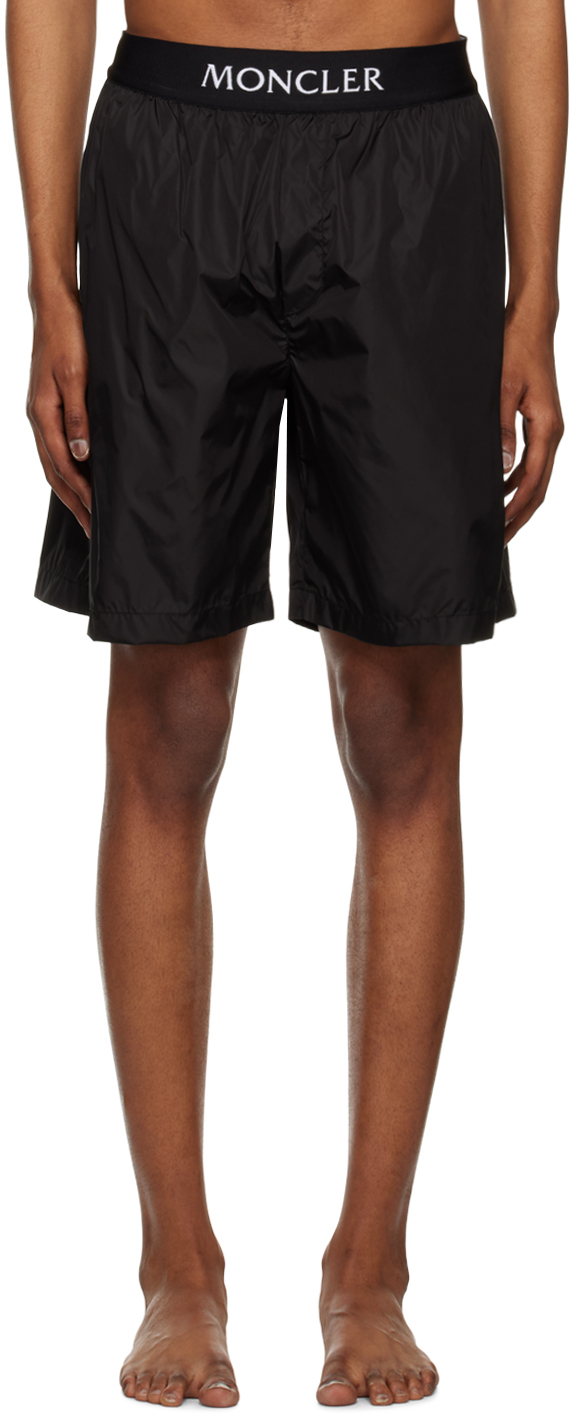 Moncler Black Three-pocket Swim Shorts In 999 Black