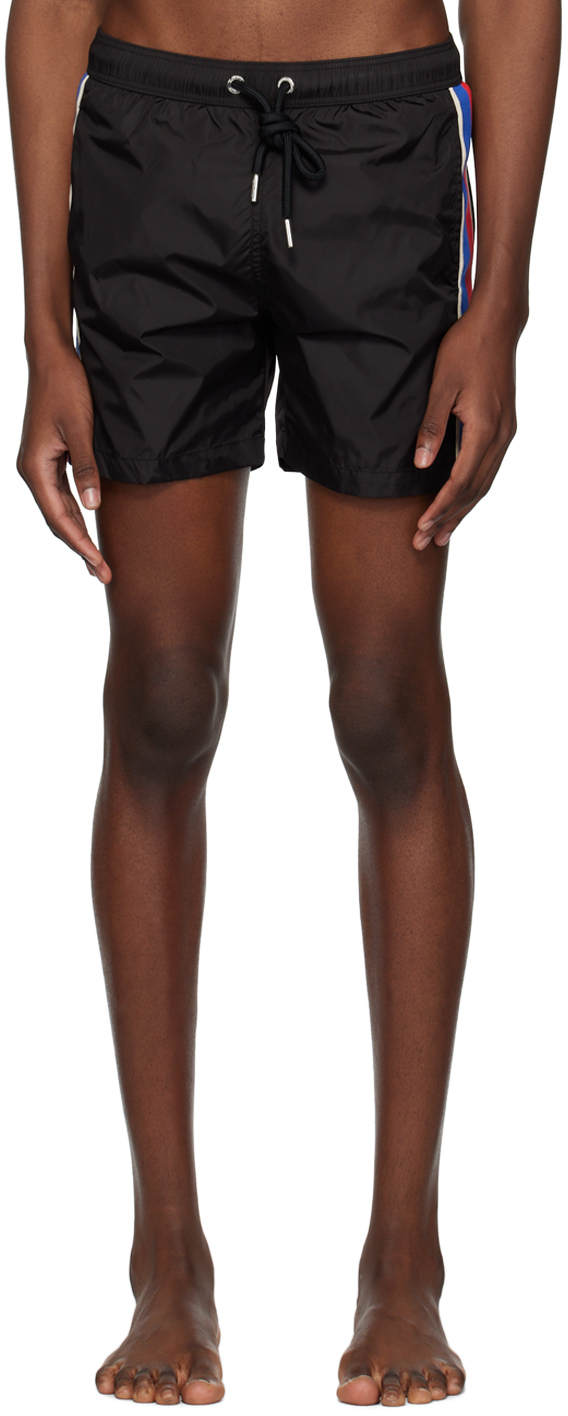 Moncler Black Drawstring Swim Shorts