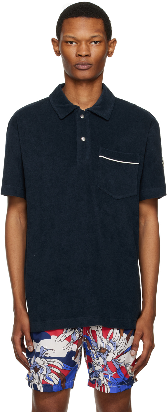 Moncler Navy Patch Pocket Polo In 778 Navy