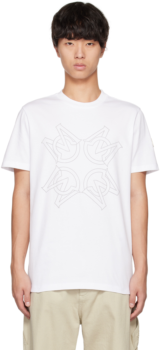 Moncler White Monogram T-Shirt