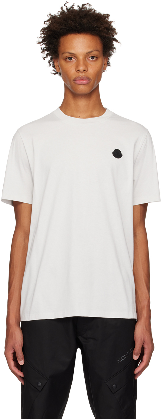 Moncler Off-white Garment-washed T-shirt In 91r Ice