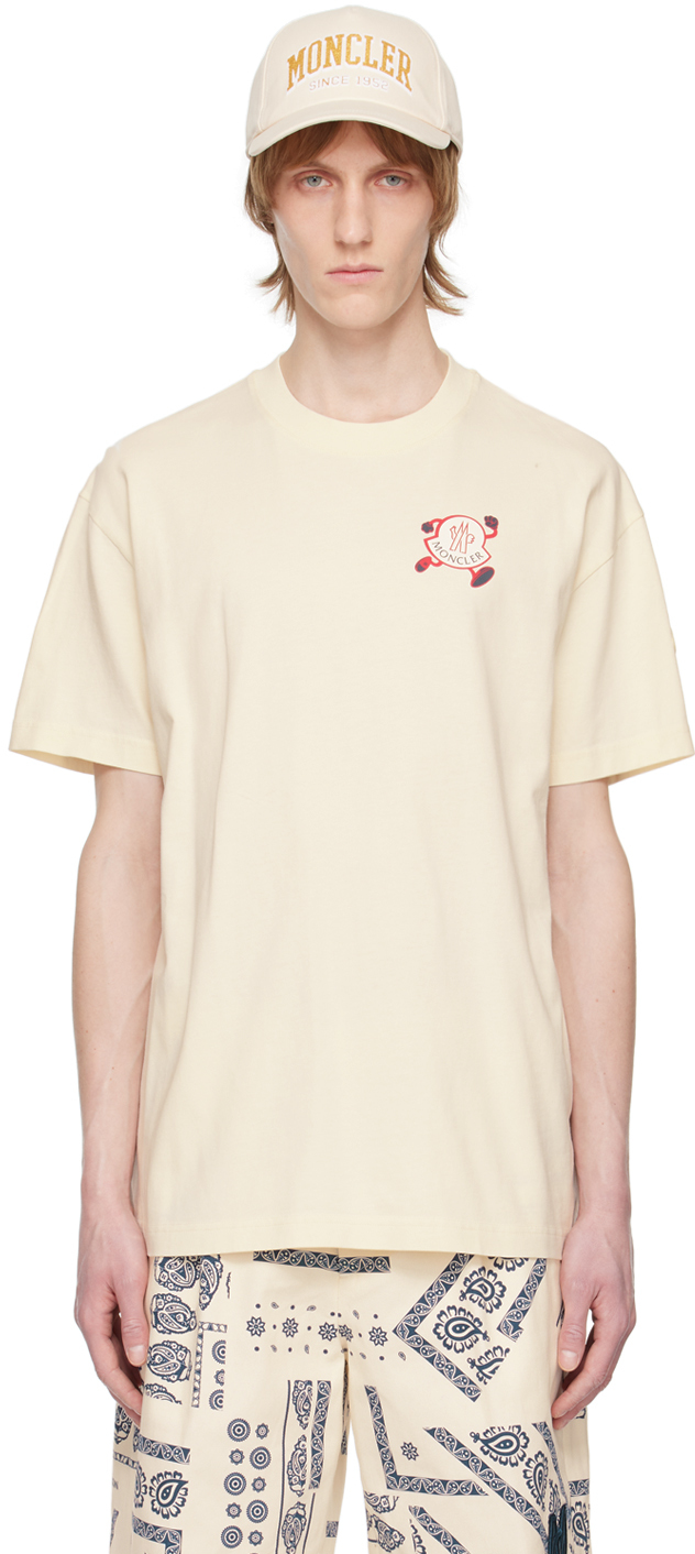 Moncler Off-white Printed T-shirt In 038 White