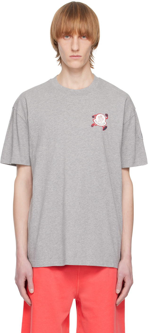 Moncler Gray Printed T-shirt In 984 Grey