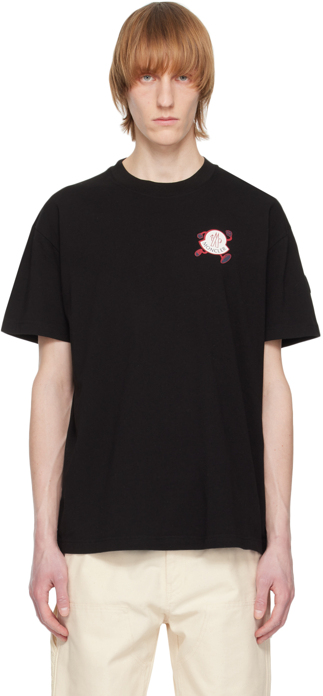 Moncler Logo-print Cotton-jersey T-shirt In 999 Black