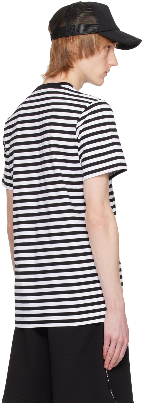 MONCLER BLACK & WHITE STRIPED T-SHIRT 