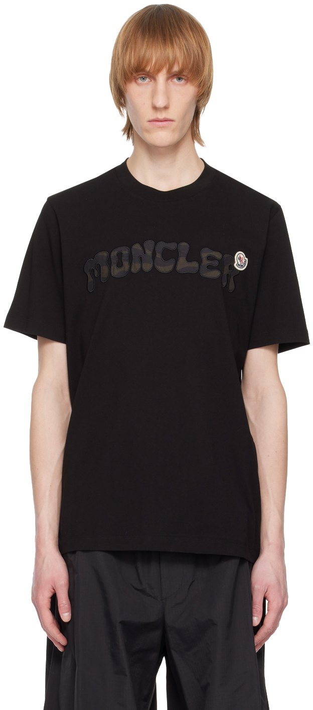 Moncler Black Patch T-shirt In 999 Black