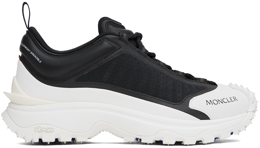 Moncler Ssense Exclusive Black & White Trailgrip Lite Sneakers In 999 Black/white
