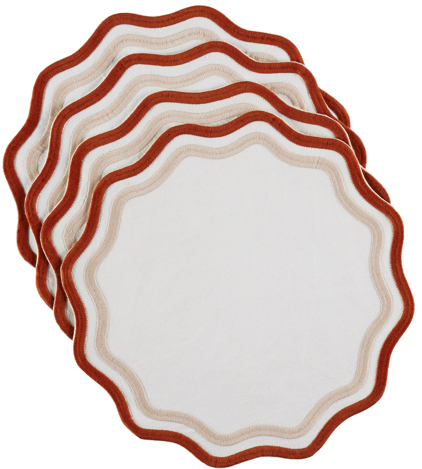 Pink Colorblock Embroidered Linen Placemat Set by Misette SSENSE