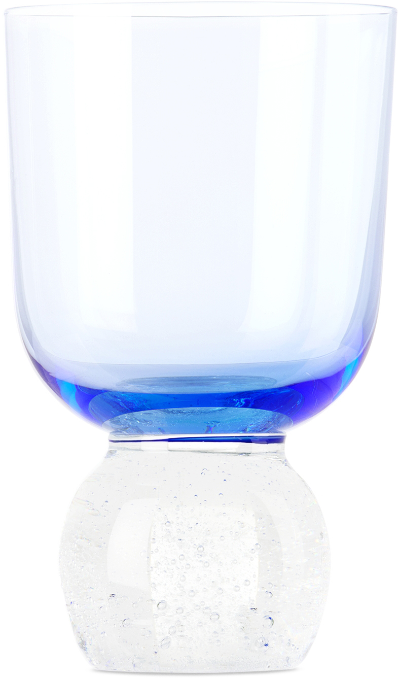 Misette Blue Bubble Glass Tumbler In Candy Blue