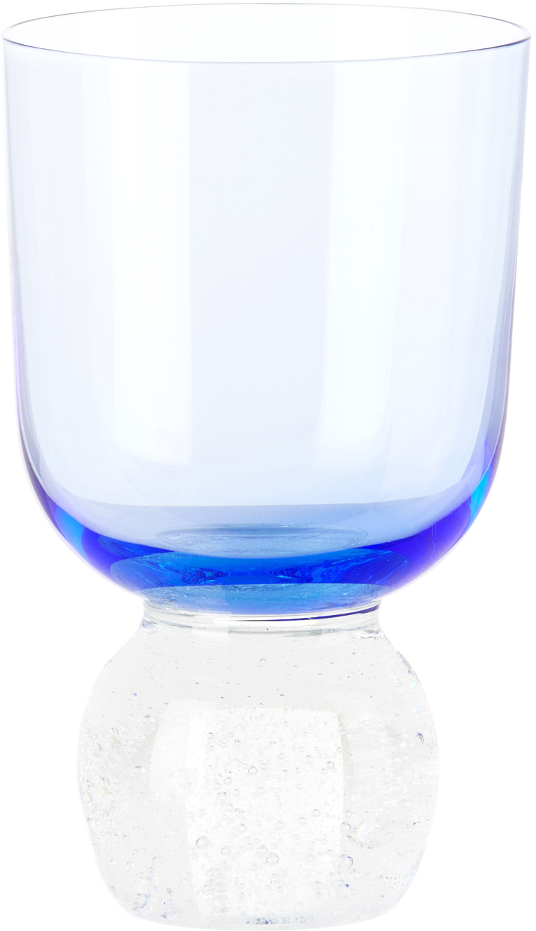 Misette Blue Bubble Glass Tumbler In Candy Blue