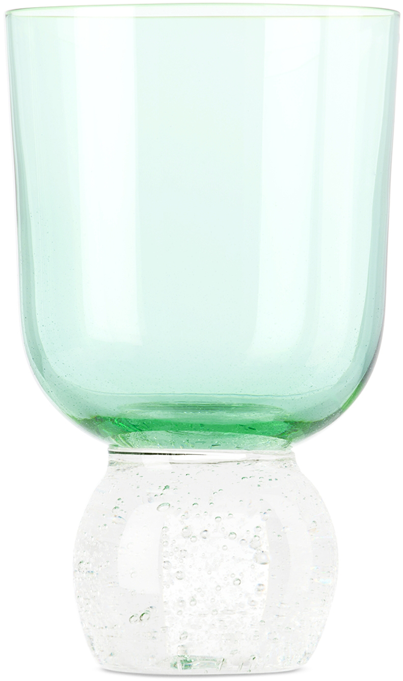 Misette Green Bubble Glass Tumbler In Candy Green