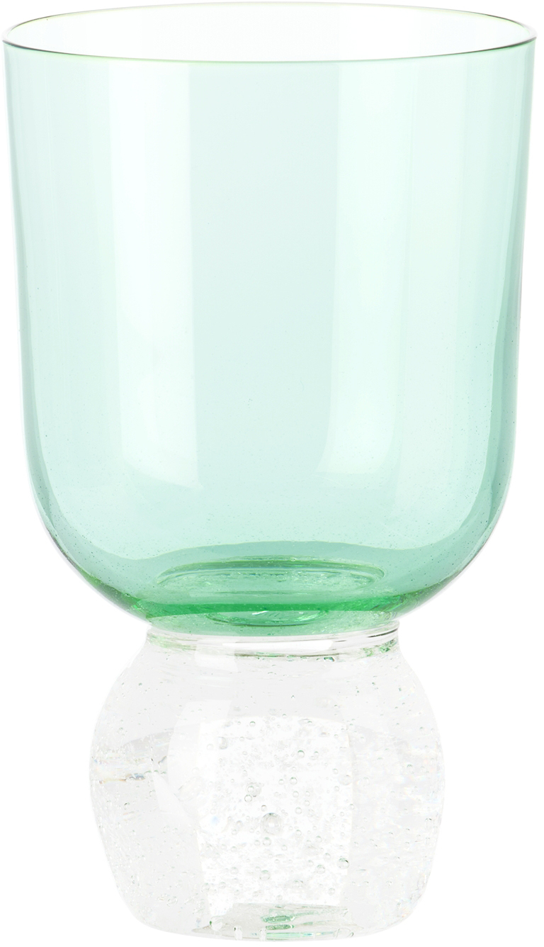 Misette Green Bubble Glass Tumbler In Candy Green