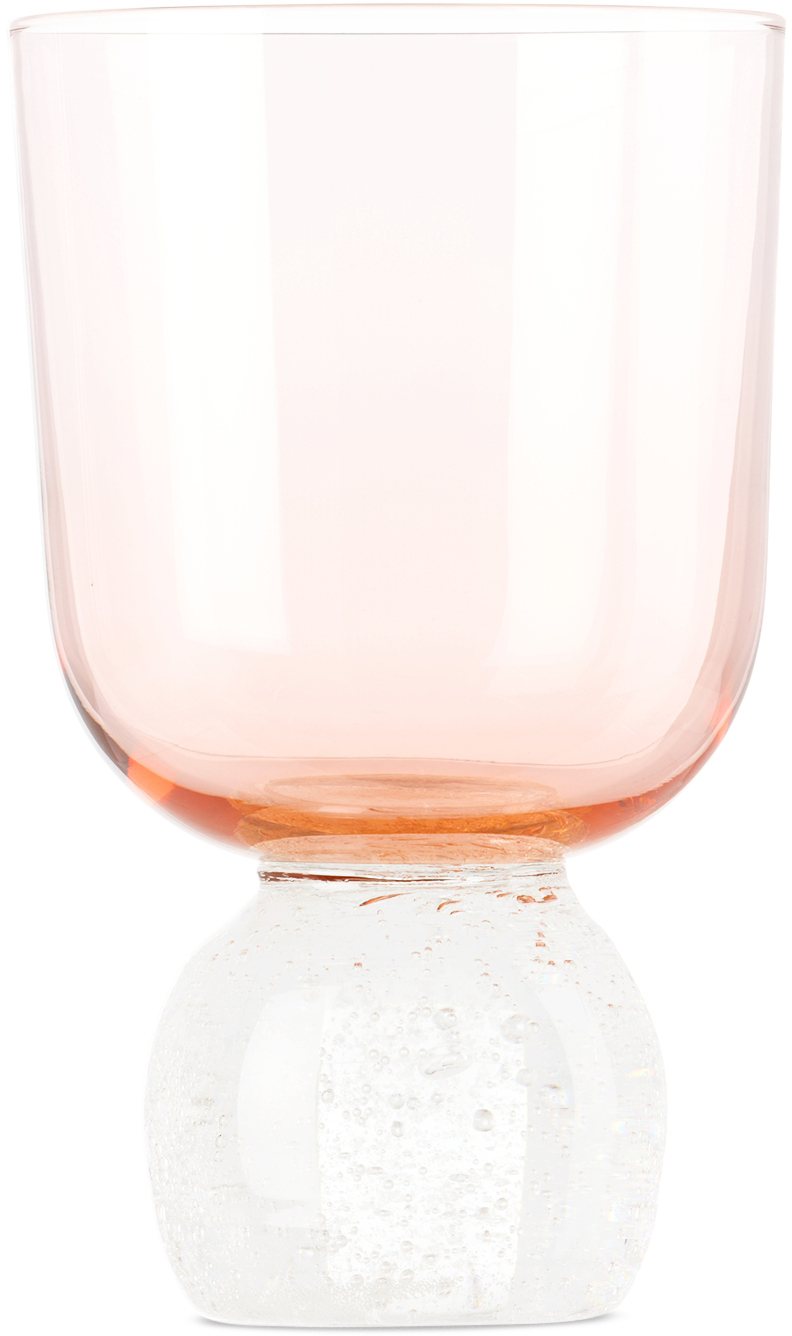 Misette Pink Bubble Glass Tumbler In Candy Pink
