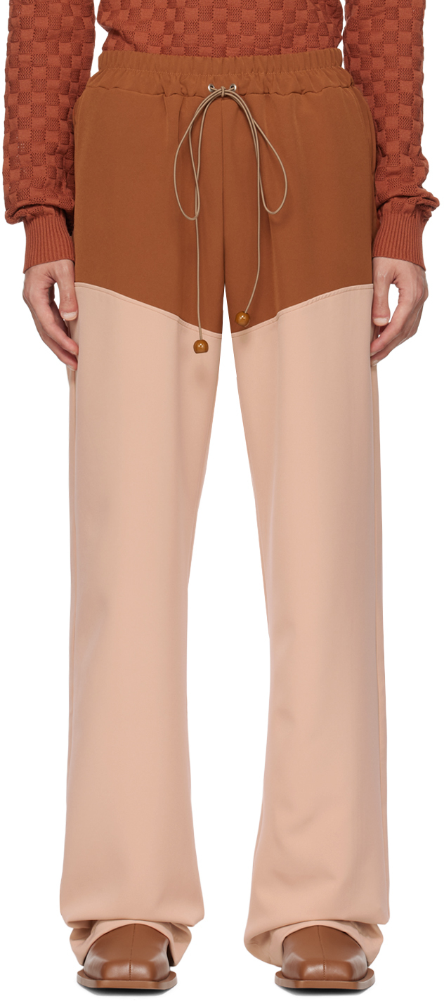 Andrej Gronau Ssense Exclusive Brown Trousers In Cream/brown