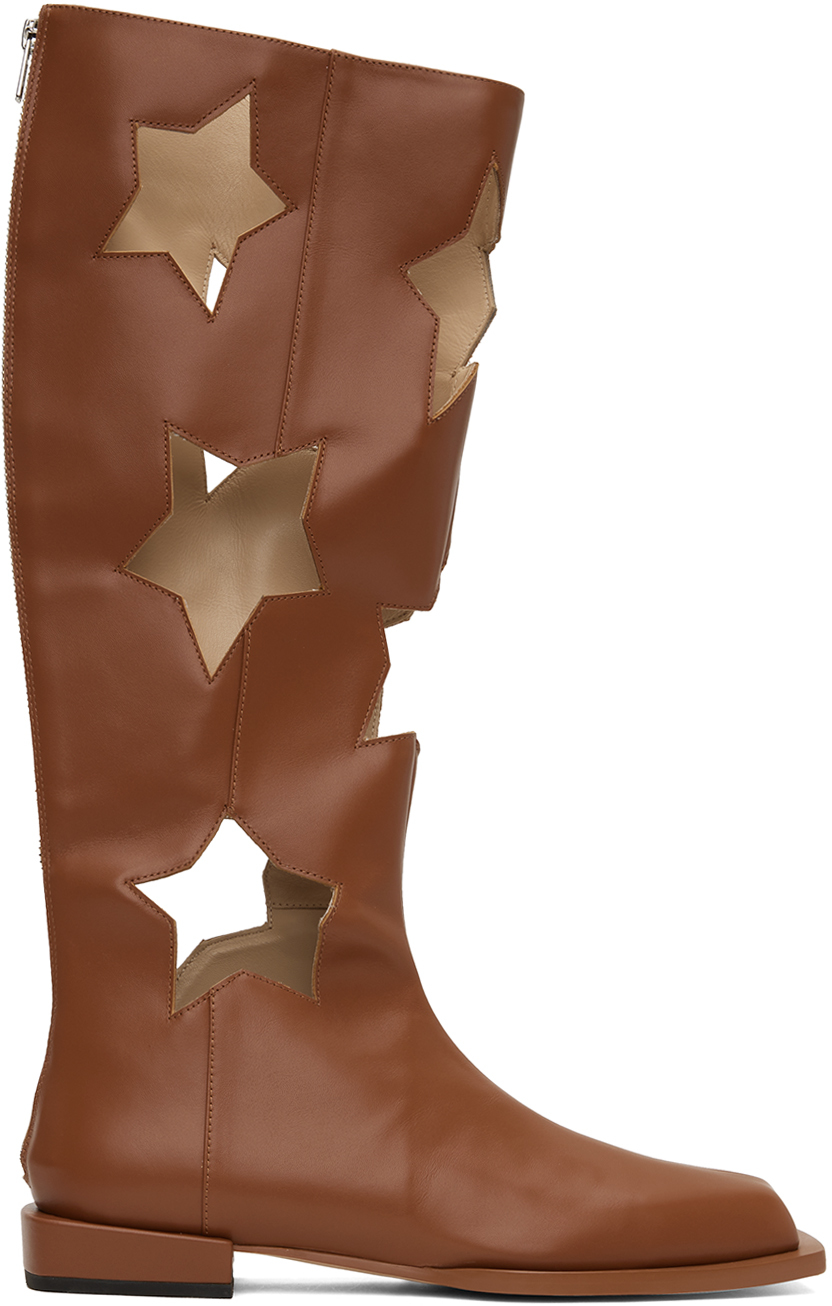 SSENSE Exclusive Brown Star Cut Boots
